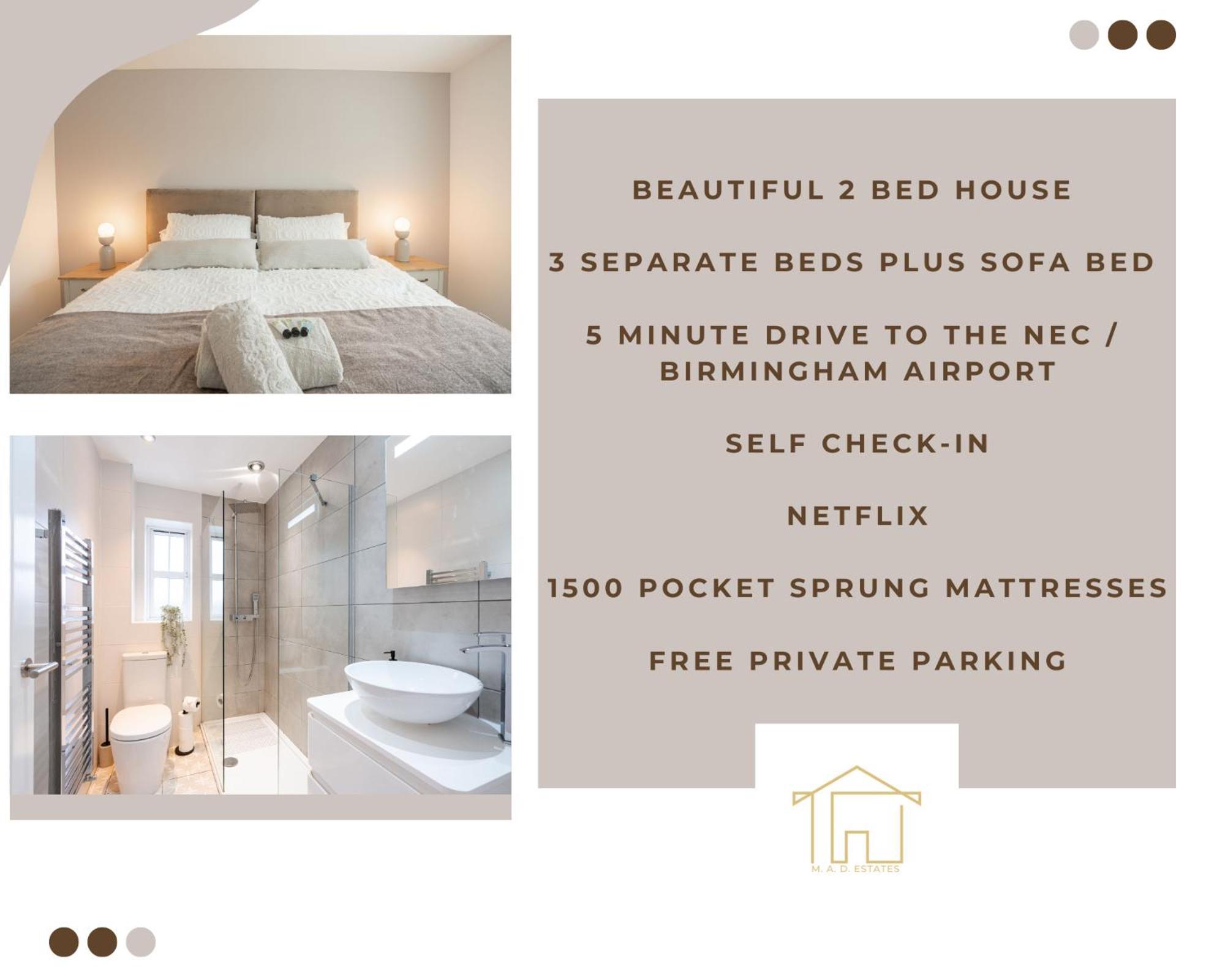 Stunning Abode 5 Min From Nec & Bhx, Pets Allowed Marston Green ภายนอก รูปภาพ